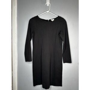 J. Crew  STRETCH Ponte Knit Dress Long Sleeve Black‎ Size XS Bodycon Mini